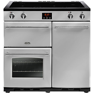 Belling Farmhouse 90EI Electric Induction Range Cooker Silver